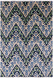 Ikat Hand Knotted Wool Rug - 6' 0" X 8' 10" - Golden Nile