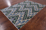 Ikat Hand Knotted Wool Rug - 6' 0" X 8' 10" - Golden Nile