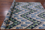 Ikat Hand Knotted Wool Rug - 6' 0" X 8' 10" - Golden Nile