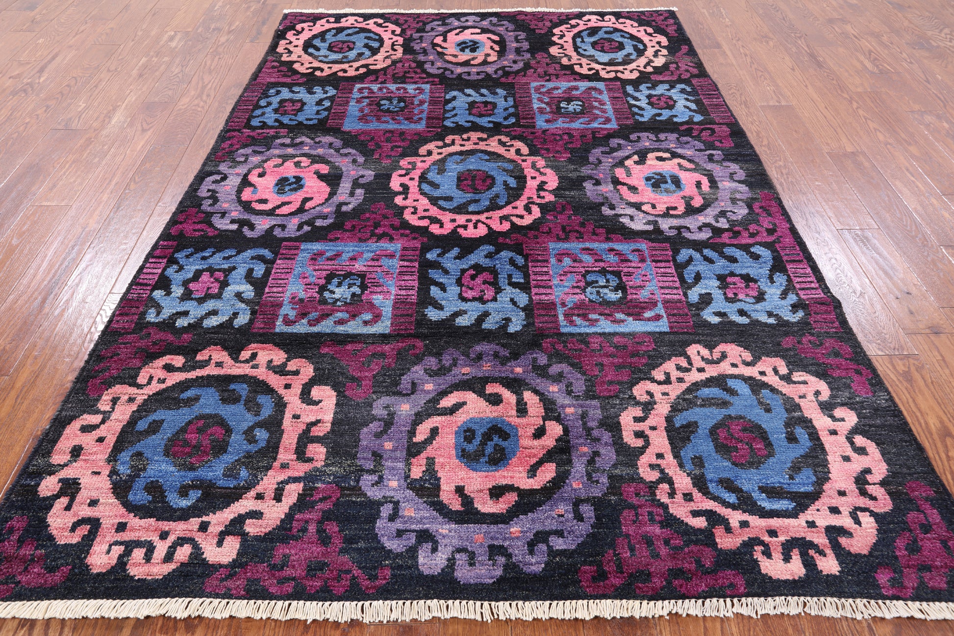Ikat Handmade Wool Area Rug - 6' 2" X 8' 9" - Golden Nile