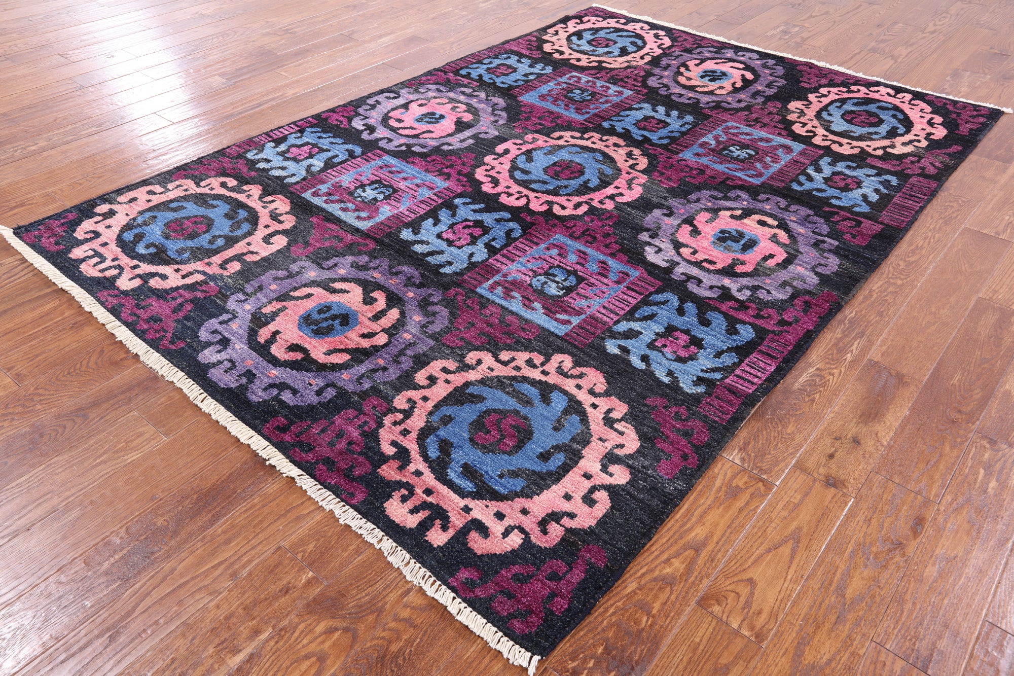 Ikat Handmade Wool Area Rug - 6' 2" X 8' 9" - Golden Nile