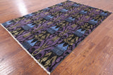 Ikat Hand Knotted Wool Rug - 6' 1" X 9' 3" - Golden Nile