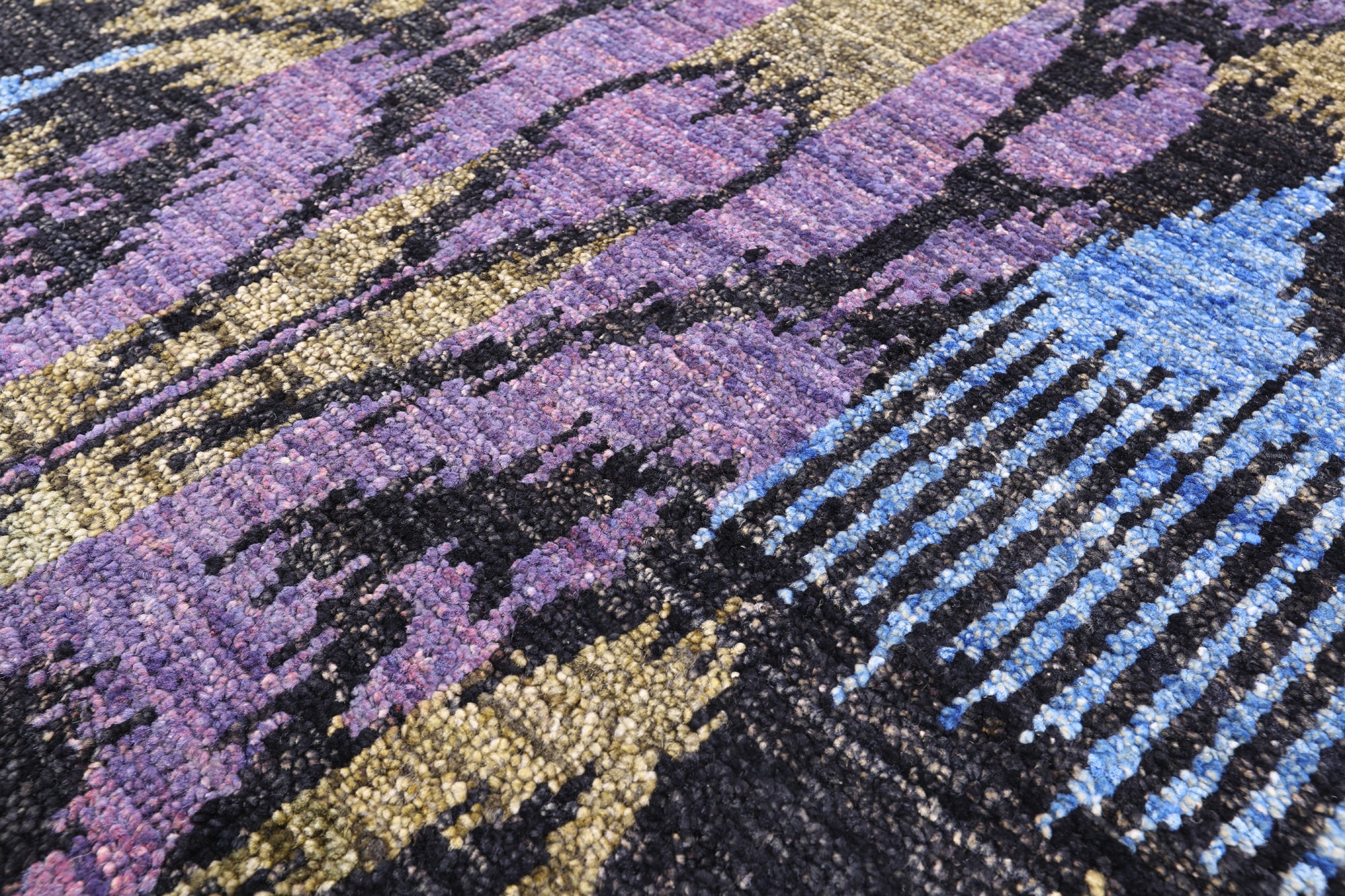 Ikat Hand Knotted Wool Rug - 6' 1" X 9' 3" - Golden Nile