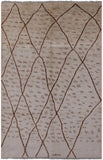 Ivory Signed Tribal Moroccan Hand Knotted Wool Rug - 5' 10" X 9' 1" - Golden Nile