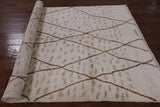 Ivory Signed Tribal Moroccan Hand Knotted Wool Rug - 5' 10" X 9' 1" - Golden Nile