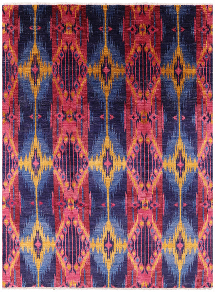 Ikat Handmade Wool Rug - 9' 10" X 13' 5" - Golden Nile