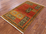William Morris Hand Knotted Wool Area Rug - 3' 1" X 4' 10" - Golden Nile