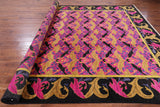 Pink William Morris Hand Knotted Wool Rug - 9' 9" X 13' 7" - Golden Nile