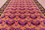Pink William Morris Hand Knotted Wool Rug - 9' 9" X 13' 7" - Golden Nile
