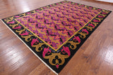 Pink William Morris Hand Knotted Wool Rug - 9' 9" X 13' 7" - Golden Nile