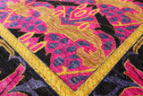 Pink William Morris Hand Knotted Wool Rug - 9' 9" X 13' 7" - Golden Nile