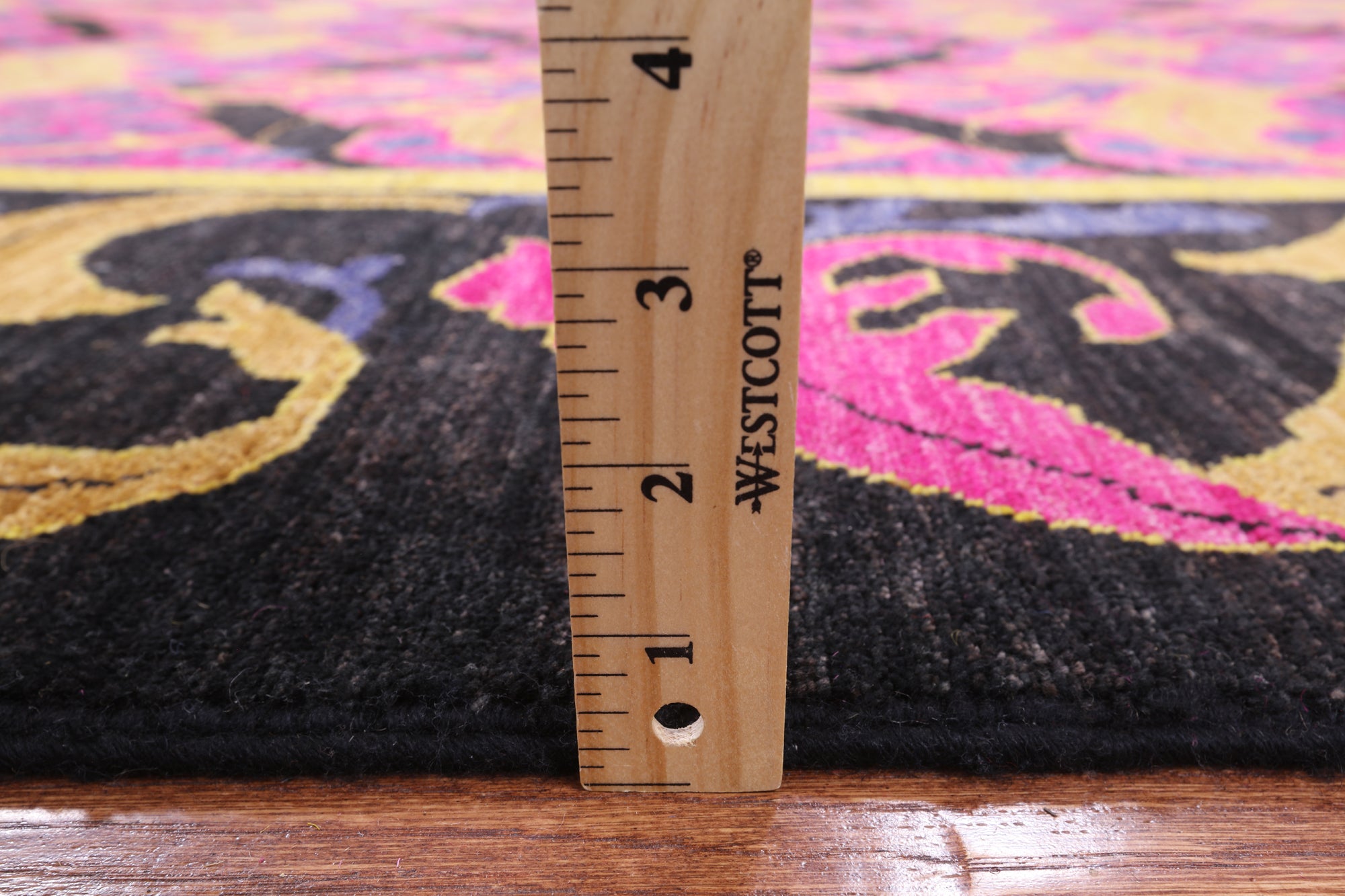 Pink William Morris Hand Knotted Wool Rug - 9' 9" X 13' 7" - Golden Nile