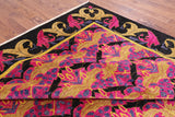 Pink William Morris Hand Knotted Wool Rug - 9' 9" X 13' 7" - Golden Nile