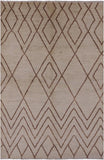 Ivory Moroccan Hand Knotted Area Rug - 6' 1" X 9' 1" - Golden Nile