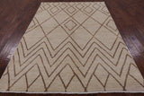 Ivory Moroccan Hand Knotted Area Rug - 6' 1" X 9' 1" - Golden Nile