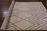 Ivory Moroccan Hand Knotted Area Rug - 6' 1" X 9' 1" - Golden Nile