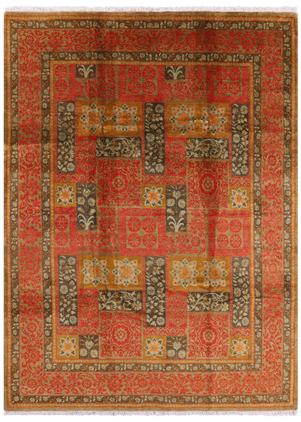 William Morris Handmade Wool Rug - 8' 1" X 10' 7" - Golden Nile