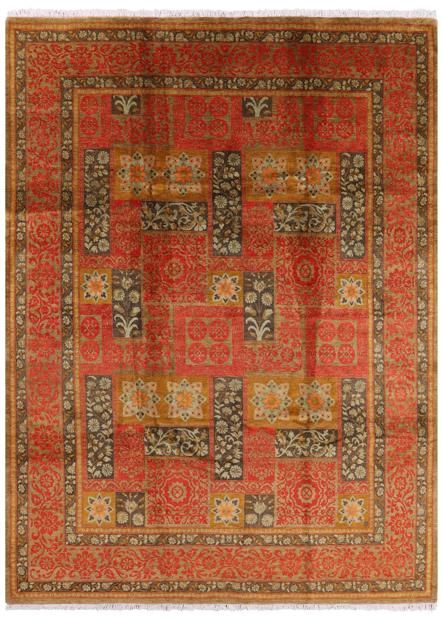 William Morris Handmade Wool Rug - 8' 1" X 10' 7" - Golden Nile
