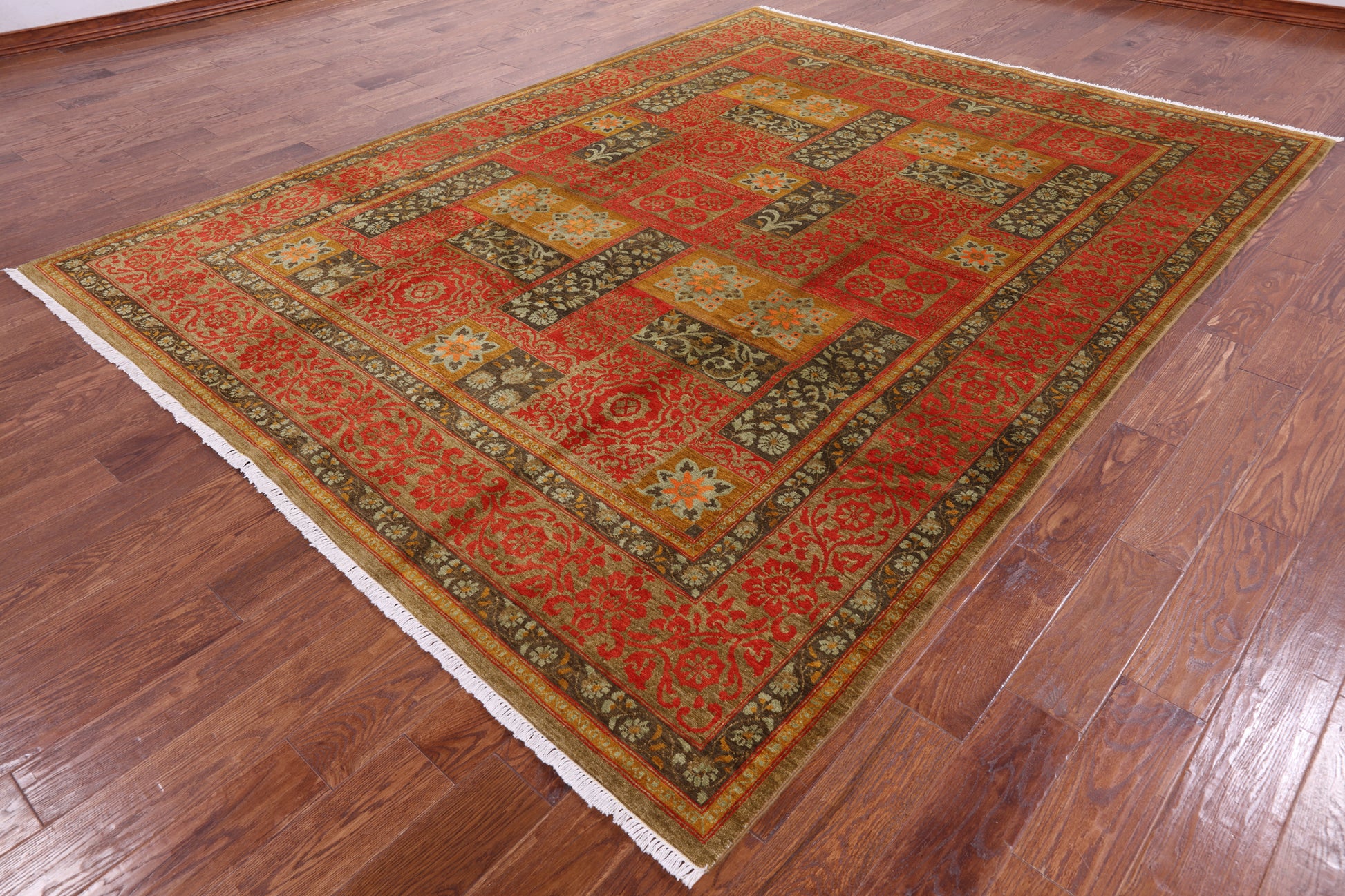 William Morris Handmade Wool Rug - 8' 1" X 10' 7" - Golden Nile