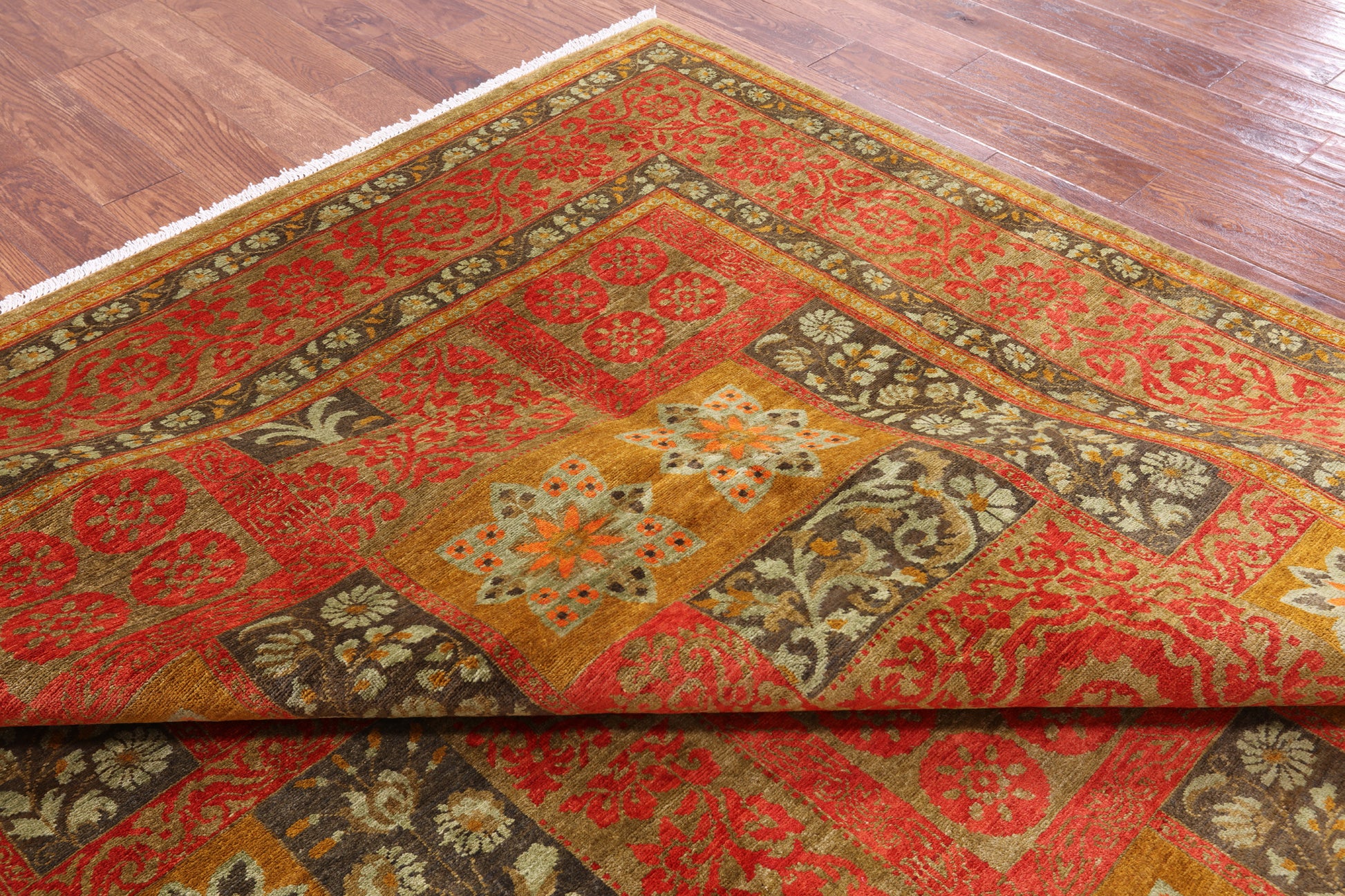 William Morris Handmade Wool Rug - 8' 1" X 10' 7" - Golden Nile