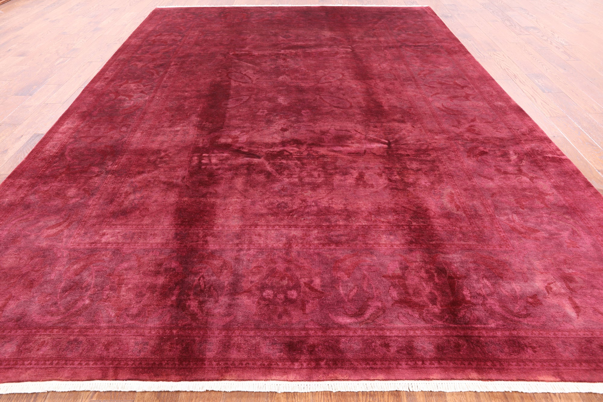 Full Pile Overdyed Handmade Wool Rug - 9' 1" X 11' 11" - Golden Nile