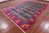 Blue William Morris Handmade Area Rug - 8' 9" X 12' 6" - Golden Nile