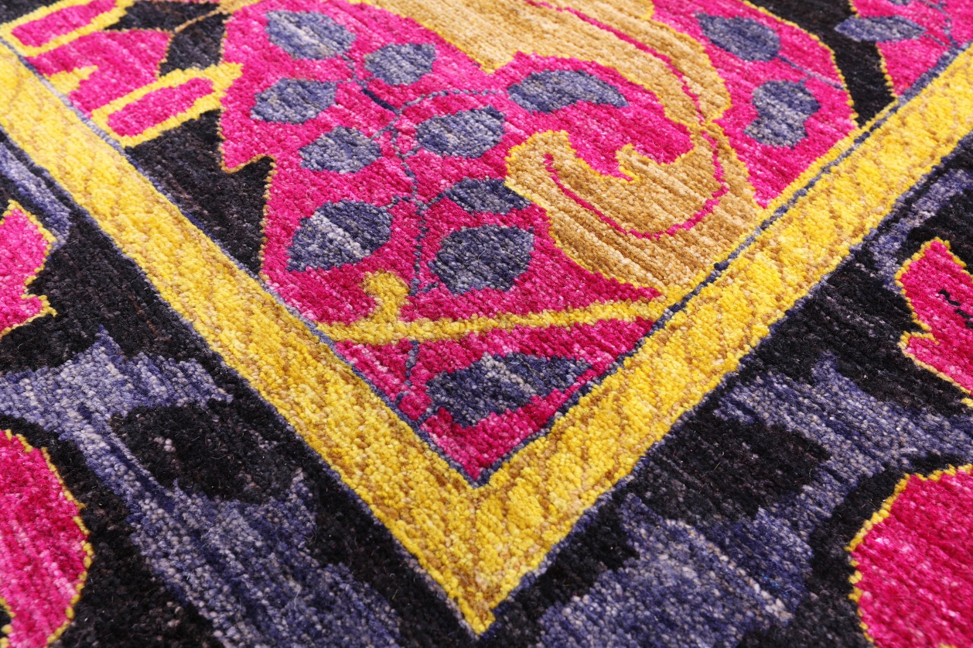 Pink William Morris Hand Knotted Wool Area Rug - 10' 2" X 13' 4" - Golden Nile