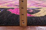 Pink William Morris Hand Knotted Wool Area Rug - 10' 2" X 13' 4" - Golden Nile