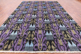 Ikat Handmade Wool Area Rug - 9' 0" X 12' 5" - Golden Nile