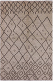 Ivory Tribal Moroccan Hand Knotted Wool Area Rug - 6' 1" X 9' 1" - Golden Nile