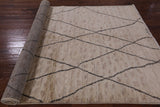 Ivory Tribal Moroccan Handmade Wool Rug - 6' 0" X 8' 10" - Golden Nile