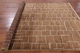 Brown Moroccan Hand Knotted Area Rug - 6' 2" X 8' 8" - Golden Nile