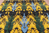 Square Ikat Handmade Wool Area Rug - 7' 10" X 8' 2" - Golden Nile