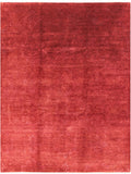 Red Full Pile Overdyed Hand Knotted Area Rug - 9' 0" X 11' 10" - Golden Nile
