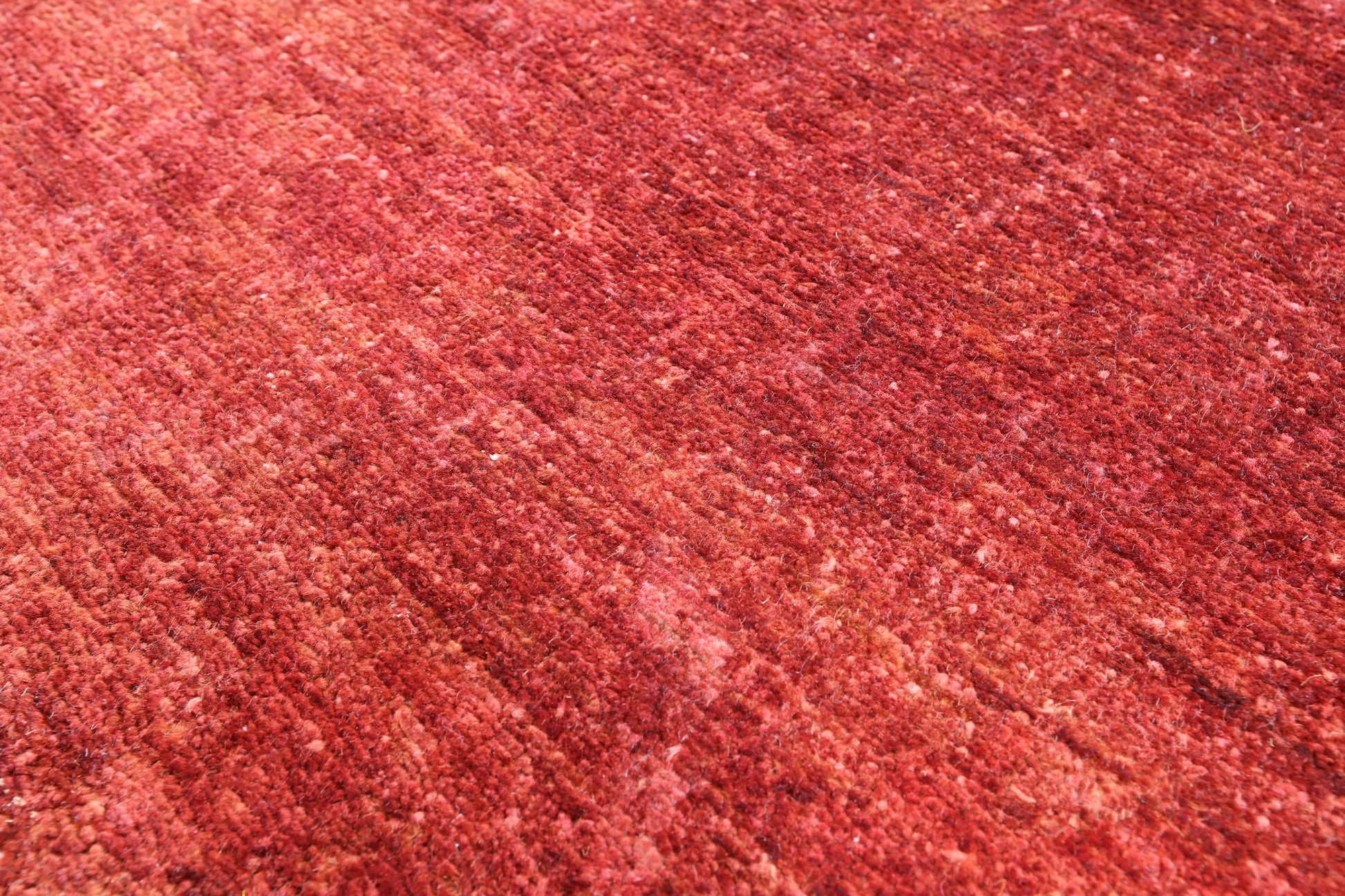 Red Full Pile Overdyed Hand Knotted Area Rug - 9' 0" X 11' 10" - Golden Nile