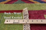Navajo Design Hand Knotted Wool Rug - 9' 5" X 11' 10" - Golden Nile