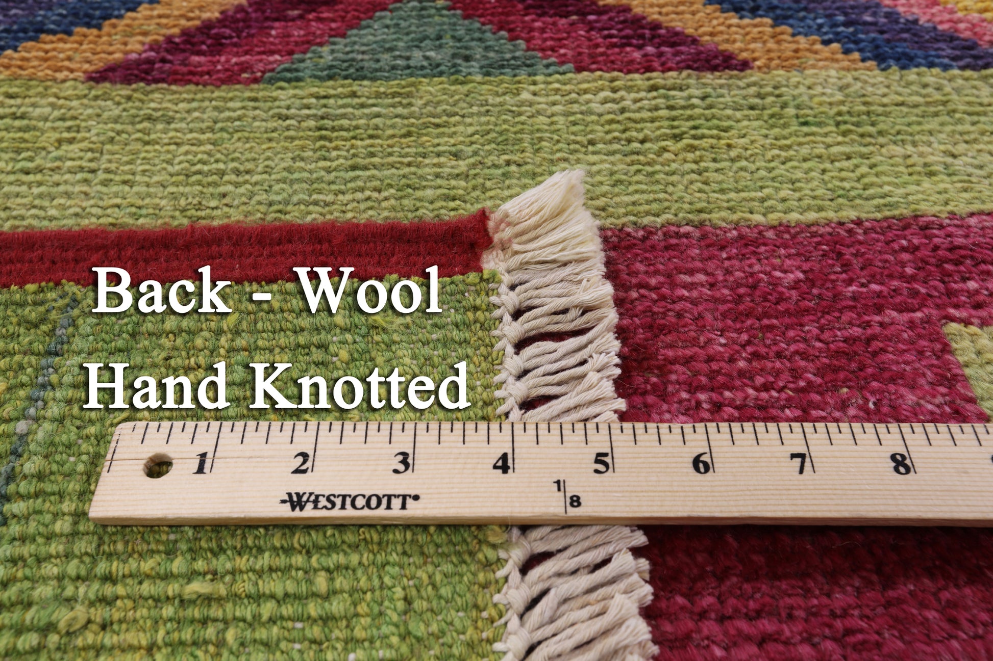 Navajo Design Hand Knotted Wool Rug - 9' 5" X 11' 10" - Golden Nile