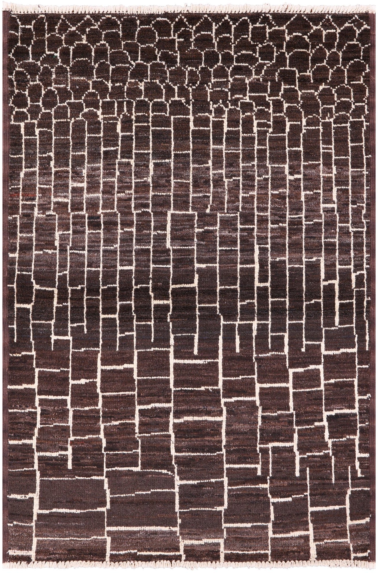 Moroccan Hand Knotted Area Rug - 3' 10" X 5' 10" - Golden Nile