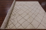 Ivory Moroccan Handmade Wool Area Rug - 7' 10" X 10' 3" - Golden Nile