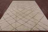 Ivory Moroccan Handmade Wool Area Rug - 7' 10" X 10' 3" - Golden Nile
