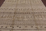 Ivory Tribal Moroccan Hand Knotted Area Rug - 8' 0" X 10' 8" - Golden Nile
