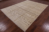 Ivory Tribal Moroccan Hand Knotted Area Rug - 8' 0" X 10' 8" - Golden Nile