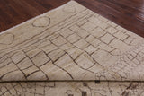 Ivory Tribal Moroccan Hand Knotted Area Rug - 8' 0" X 10' 8" - Golden Nile