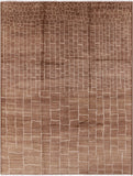 Brown Moroccan Handmade Area Rug - 8' 10" X 11' 10" - Golden Nile
