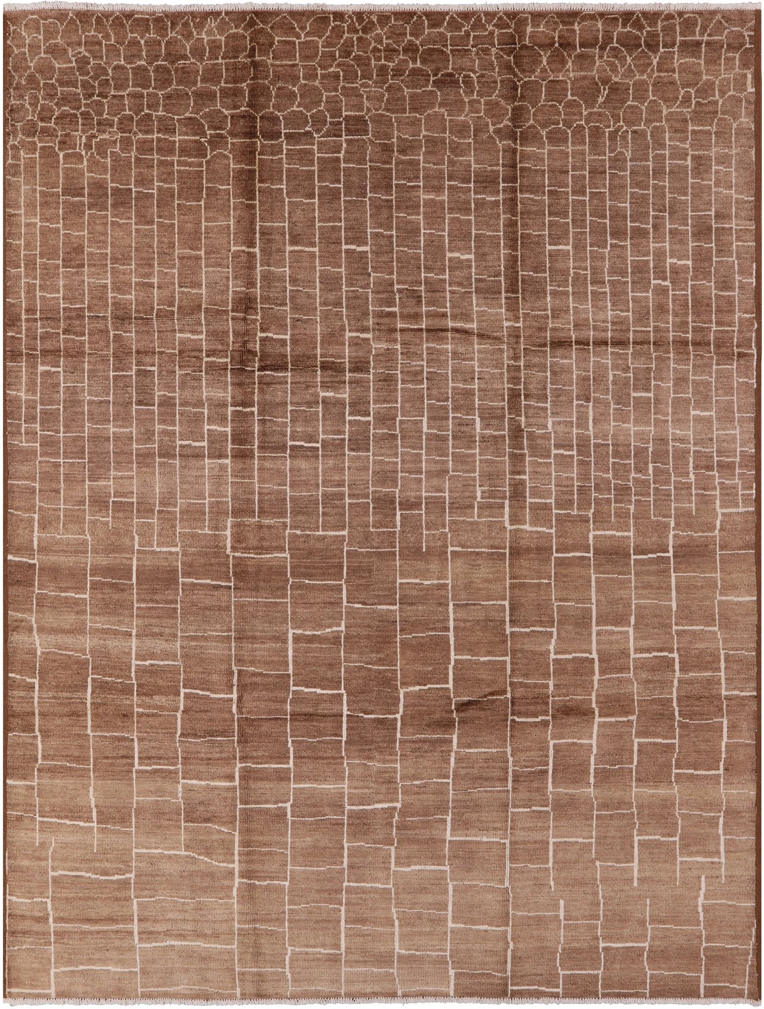 Brown Moroccan Handmade Area Rug - 8' 10" X 11' 10" - Golden Nile