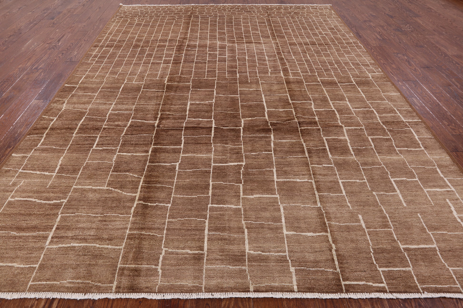 Brown Moroccan Handmade Area Rug - 8' 10" X 11' 10" - Golden Nile