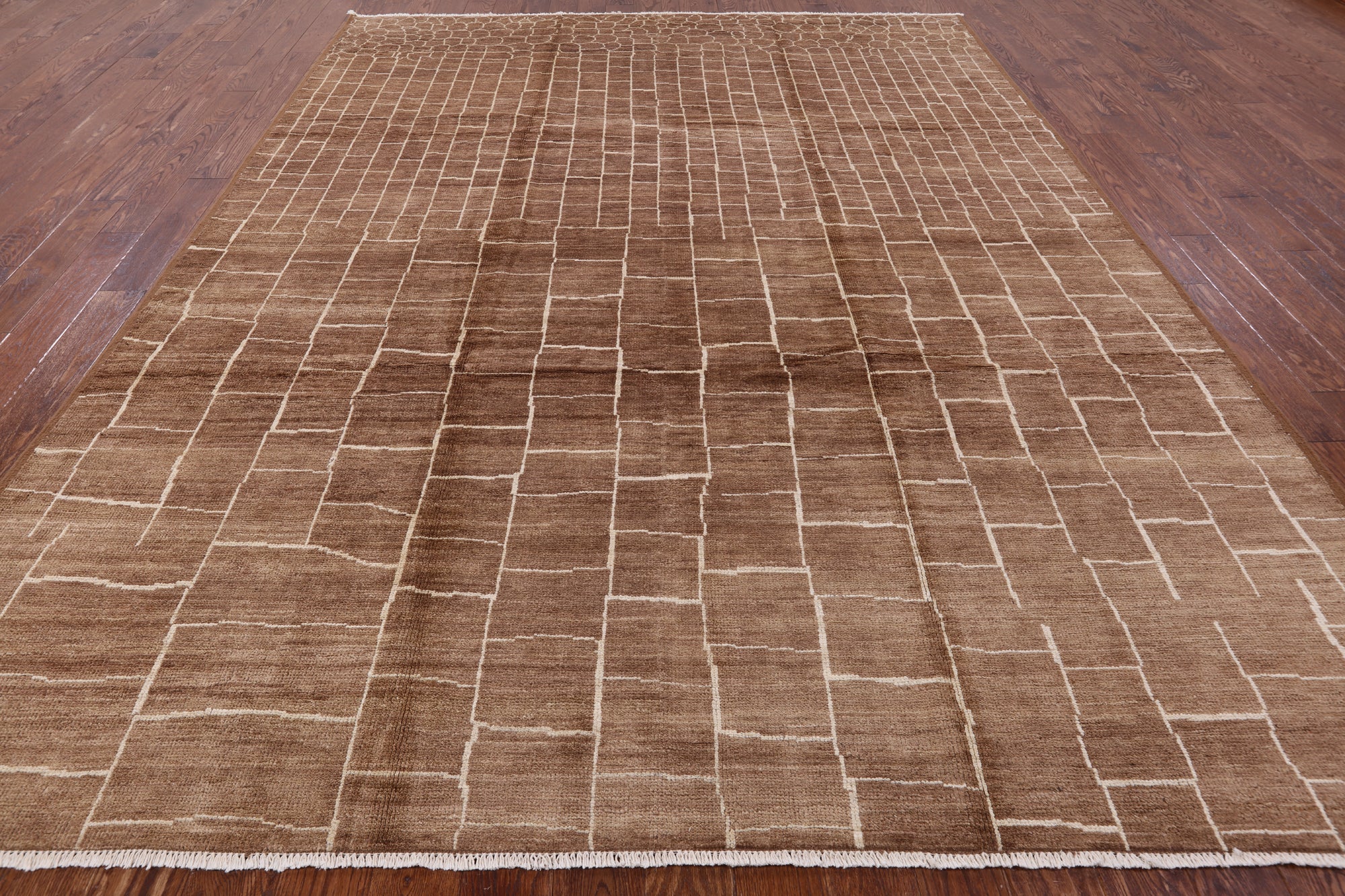 Brown Moroccan Handmade Area Rug - 8' 10" X 11' 10" - Golden Nile