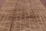 Brown Moroccan Handmade Area Rug - 8' 10" X 11' 10" - Golden Nile