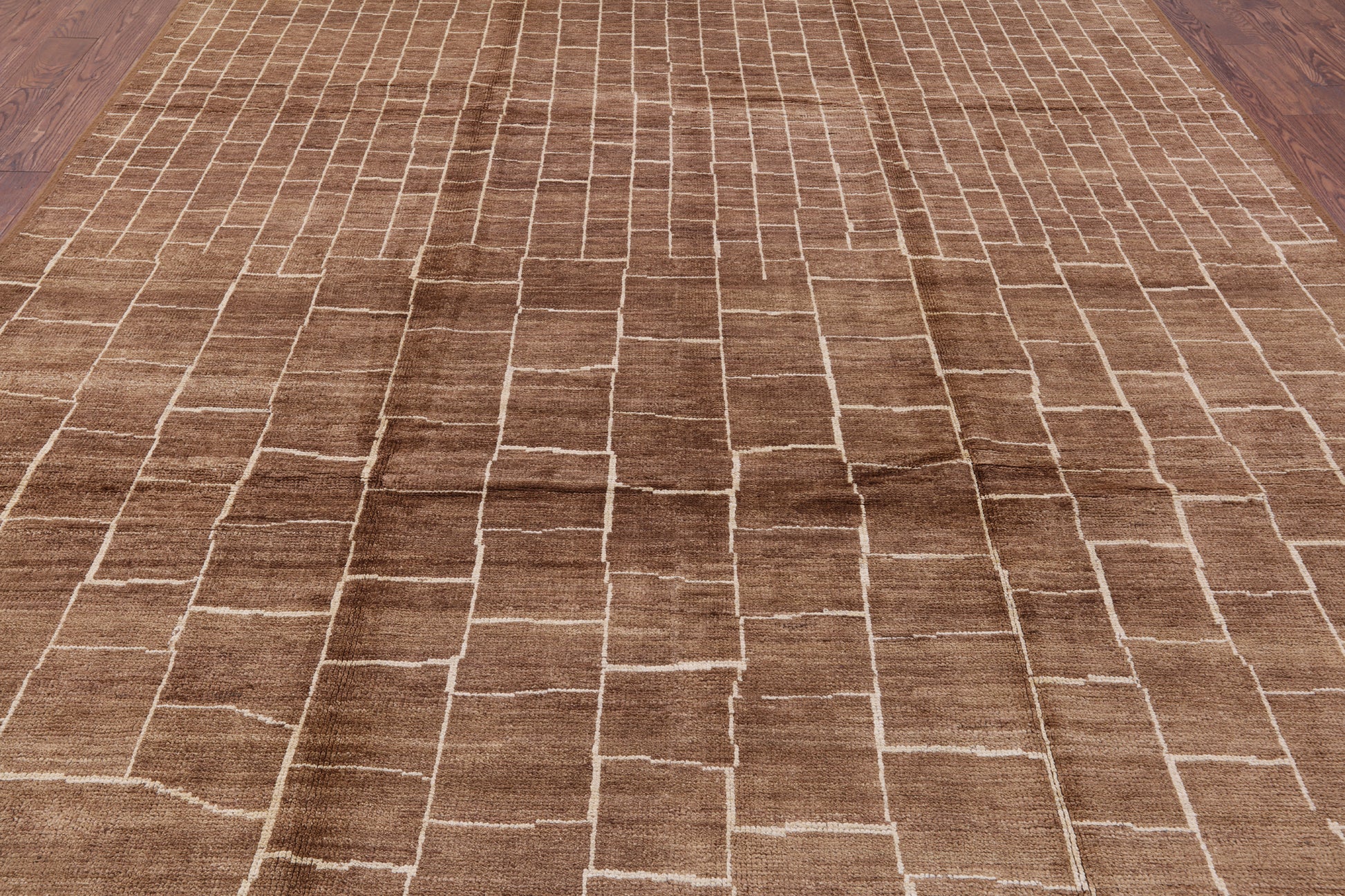 Brown Moroccan Handmade Area Rug - 8' 10" X 11' 10" - Golden Nile