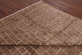 Brown Moroccan Handmade Area Rug - 8' 10" X 11' 10" - Golden Nile